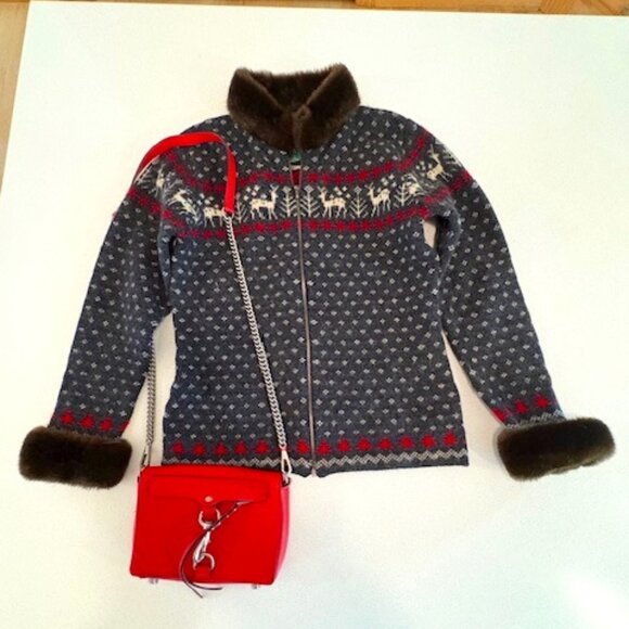 SWEATER & BAG--Ralph Lauren Vtg Wool Sweater (SM) & Rebecca Minkoff Bag - Picture 1 of 9